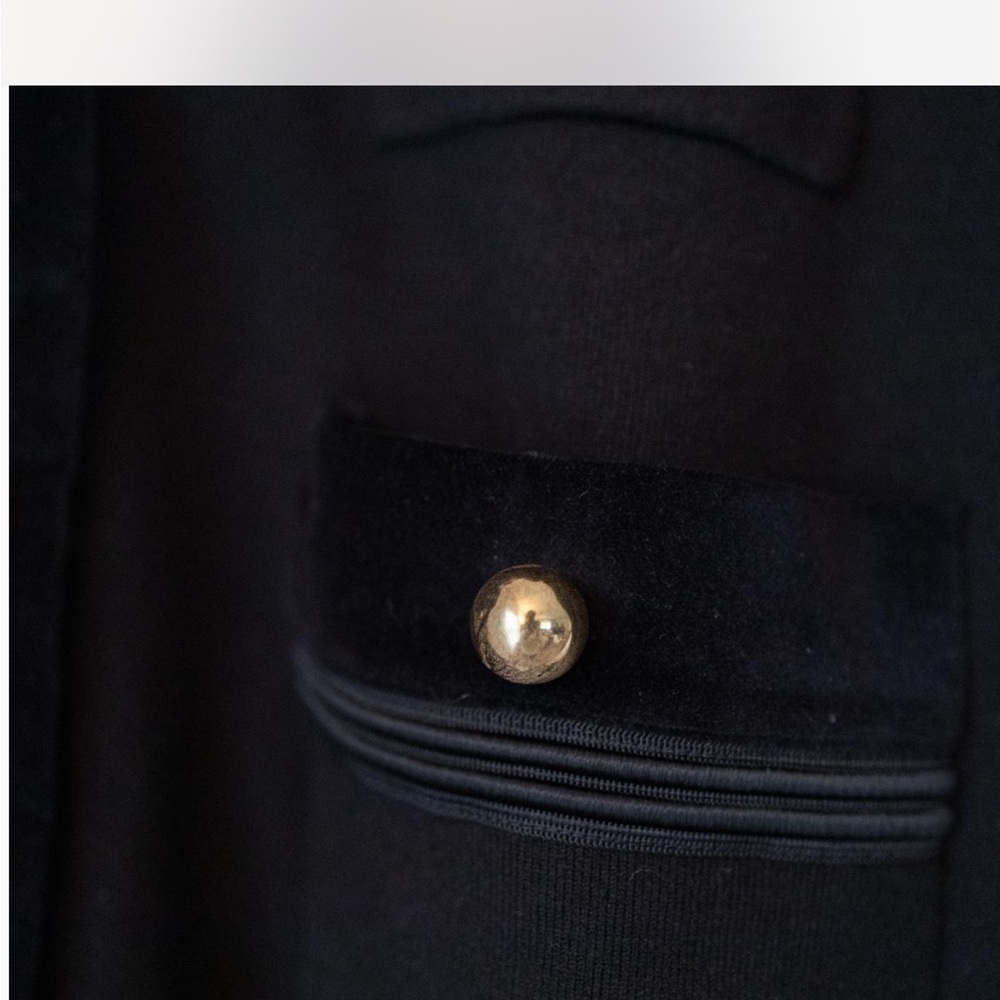 Sandro velvet trim Cardigan with gold buttons S EUC - Picture 7 of 8